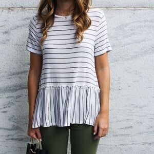 BP Striped Peplum Baby Tee